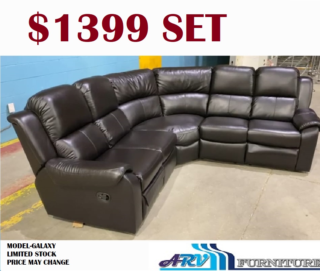 RECLINER FAUX LETAHER SOFA SECTIONAL ARV FURNITURE MISSISSAUGA ONTARIO